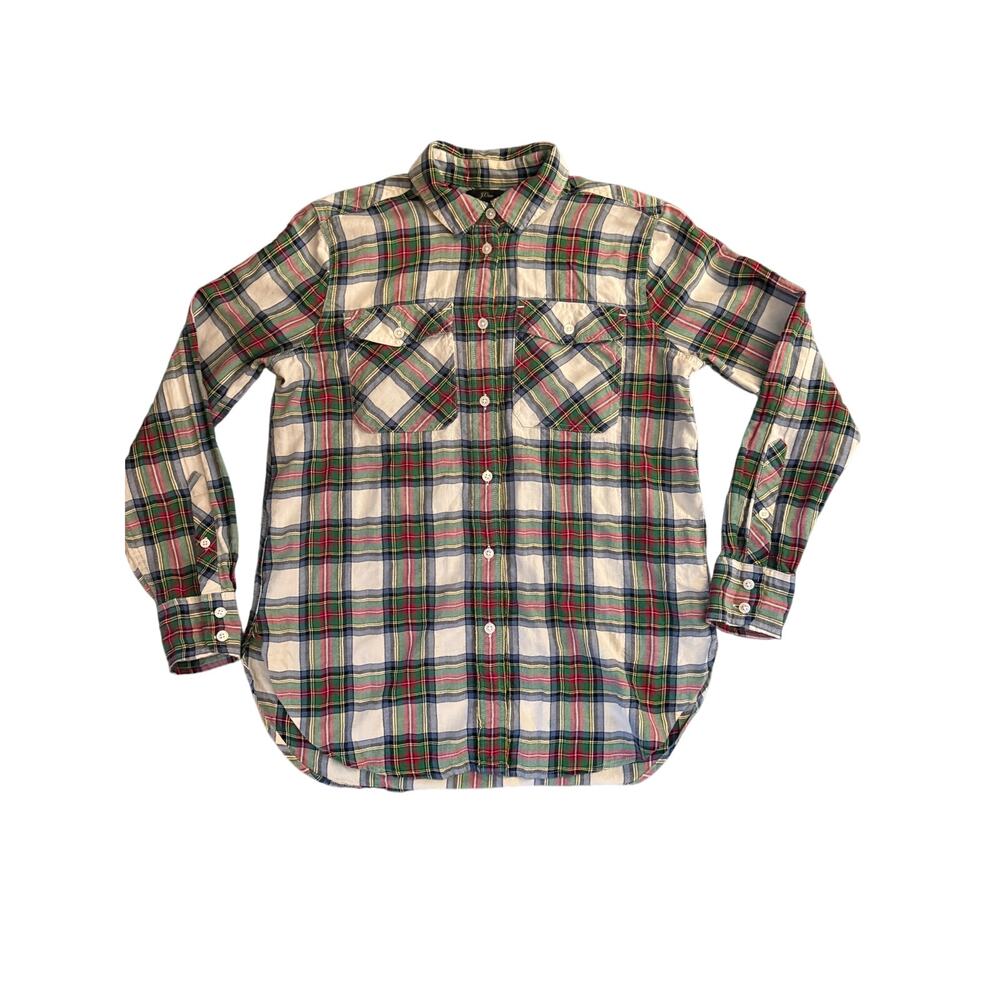J.Crew Women's Size 4 Classic Fit Plaid Button Down Shirt Tartan Flannel Cotton